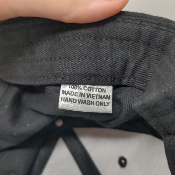 GE Strapback Hat Black One Size Embroidered Logo Adjustable 6 Panel - Picture 7 of 7